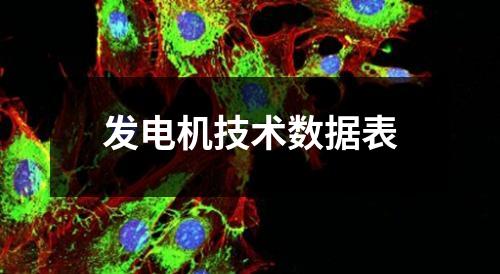 发电机技术数据表