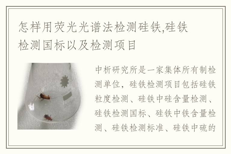 怎样用荧光光谱法检测硅铁,硅铁检测国标以及检测项目