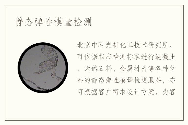 静态弹性模量检测