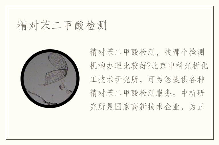 精对苯二甲酸检测