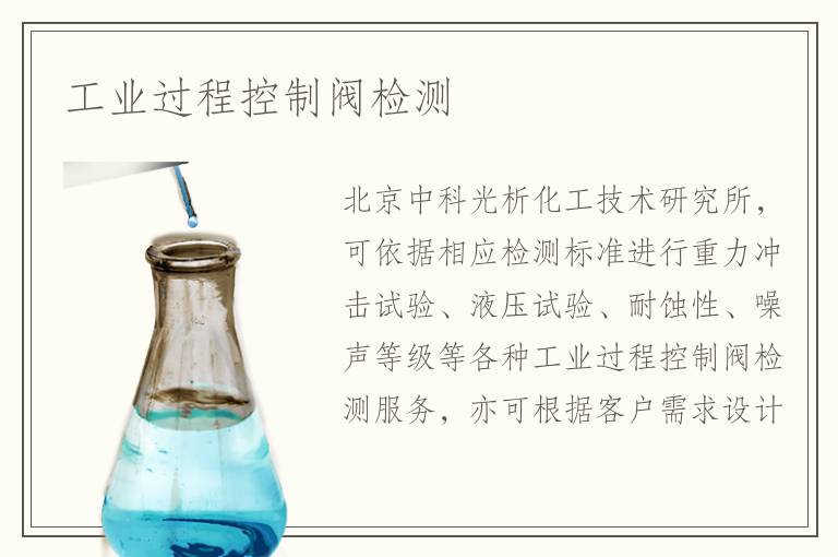 工业过程控制阀检测