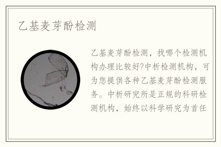 乙基麦芽酚检测