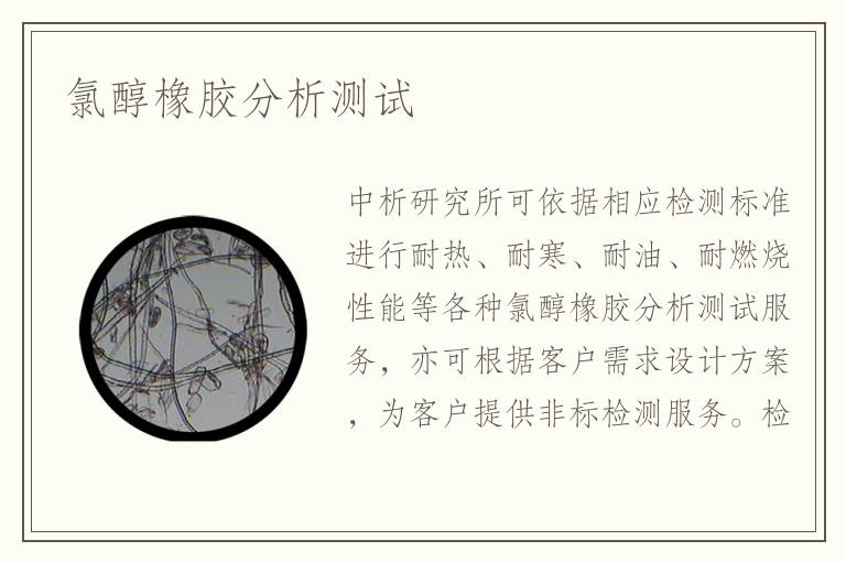 氯醇橡胶分析测试