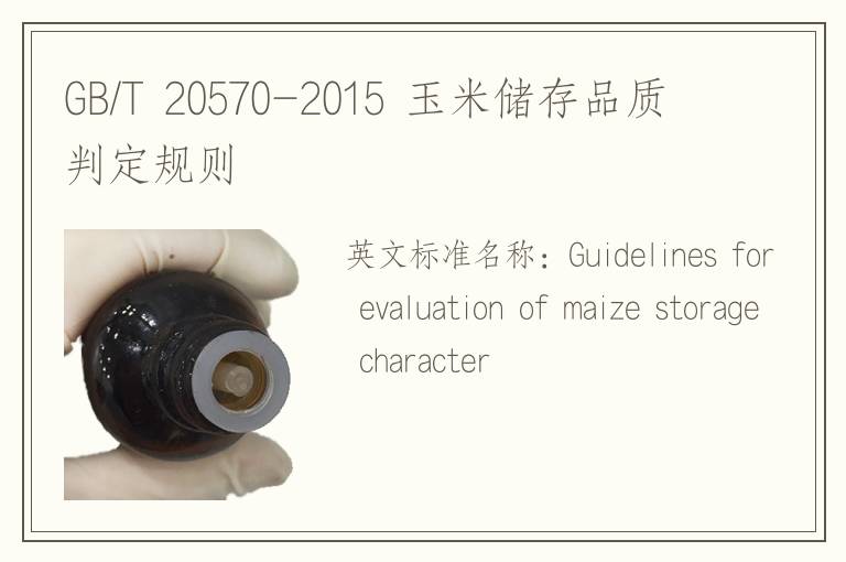 GB/T 20570-2015 玉米储存品质判定规则